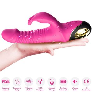 Armony Vibrators Zing Dildo Vibrator Konijn met Clitorisstimulator Fuchsia Armony Vibrators Zing Dildo Vibrator Konijn met Clitorisstimulator Fuchsia - Afbeelding 4