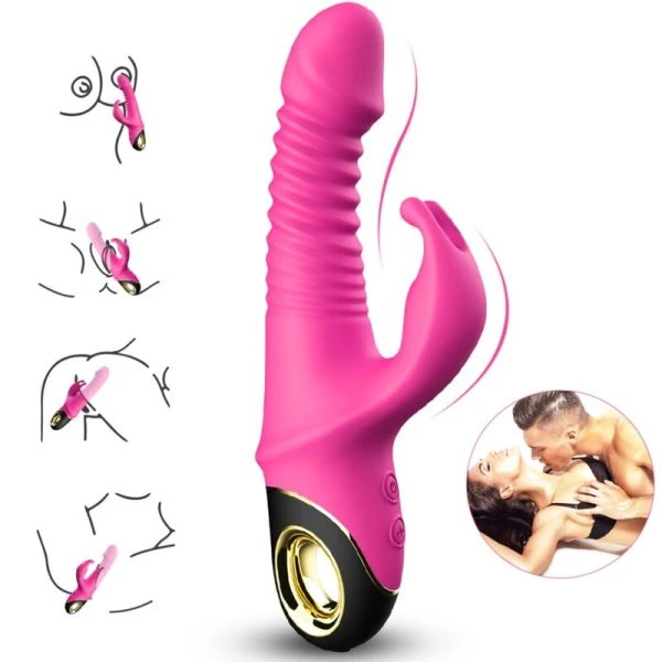 Armony Vibrators Zing Dildo Vibrator Konijn met Clitorisstimulator Fuchsia