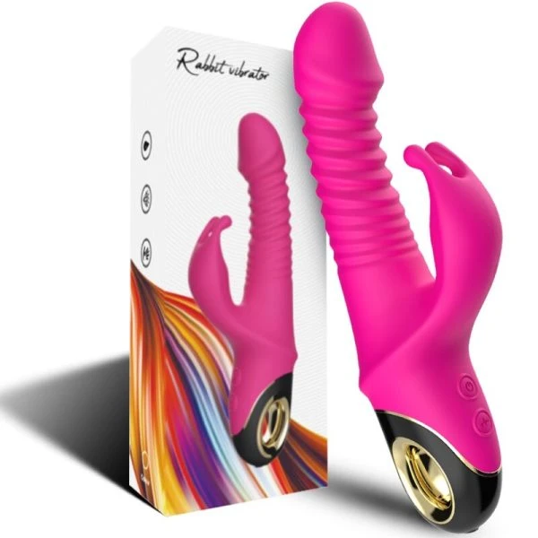 Armony Vibrators Zing Dildo Vibrator Konijn met Clitorisstimulator Fuchsia