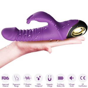 Armony Vibrators Zing Dildo-Vibrator met Clitorisstimulator, Konijn-ontwerp, Paars Armony Vibrators Zing Dildo-Vibrator met Clitorisstimulator, Konijn-ontwerp, Paars - Afbeelding 4