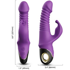 Armony Vibrators Zing Dildo-Vibrator met Clitorisstimulator, Konijn-ontwerp, Paars Armony Vibrators Zing Dildo-Vibrator met Clitorisstimulator, Konijn-ontwerp, Paars - Afbeelding 3