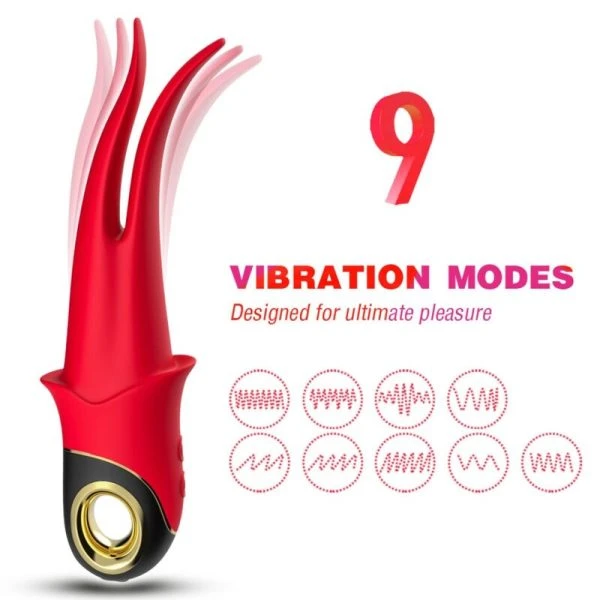 Armony Vibrators Shadow Vibrator Dubbelkop Teasing Opvangvibrator rood