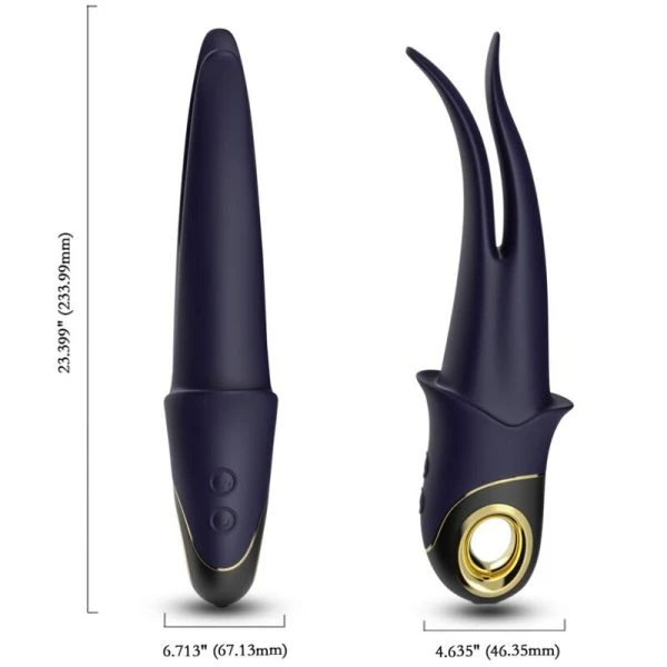 Armony Vibrators Doppelkopf-Vibrator Teasing mit Zungendesign, blau