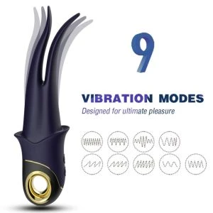 Armony Vibrators Doppelkopf-Vibrator Teasing mit Zungendesign, blau