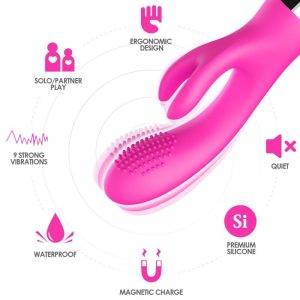Armony Vibrators Konijnenvibrator met clitorisstimulator, fuchsia Armony Vibrators Konijnenvibrator met clitorisstimulator, fuchsia - Afbeelding 3