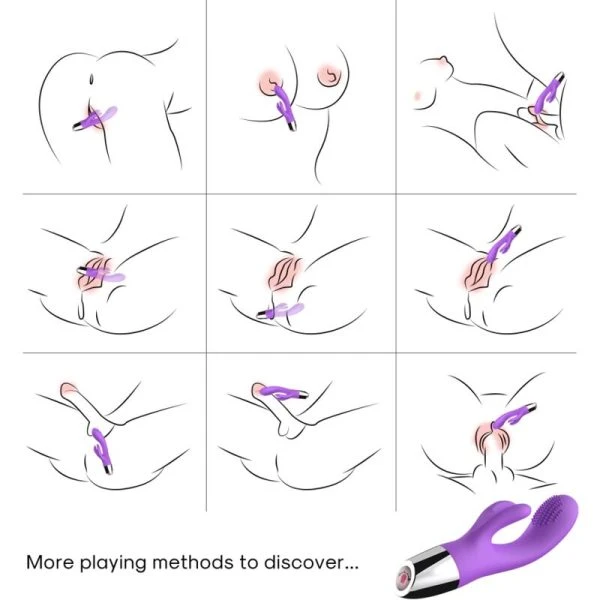 Armony Vibrators Konijnenvibrator met clitorisstimulator, paars