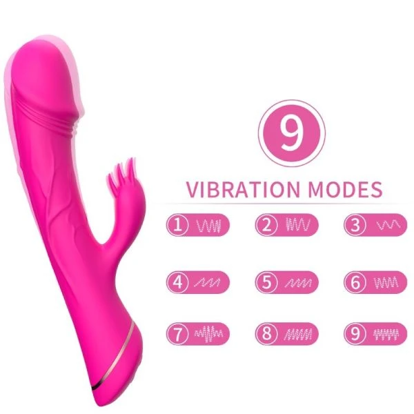 Armony Vibrators Konijnenvibrator met Clitorisstimulator, Silicone, Fuchsia