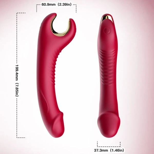 Armony Vibrators Prince Dildo Vibrator & Rotator met buigzame hals rood
