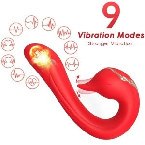 Armony Vibrators Delfin Vibrator mit Wärmeeffekt und Multiposition, rot