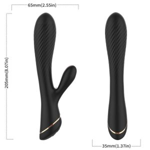 Armony Vibrators Konijnenvibrator van siliconen, zwart, met clitorisstimulator Armony Vibrators Konijnenvibrator van siliconen, zwart, met clitorisstimulator - Afbeelding 3