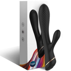 Armony Vibrators Konijnenvibrator van siliconen, zwart, met clitorisstimulator Armony Vibrators Konijnenvibrator van siliconen, zwart, met clitorisstimulator - Afbeelding 4