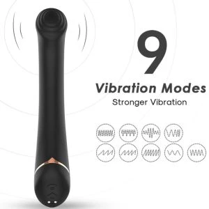 Armony Vibrators Vibrator met opvouwbare kop van siliconen, zwart