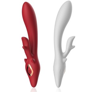 Armony Vibrators Elch-Vibrator met clitorisstimulator, gebogen, rood Armony Vibrators Elch-Vibrator met clitorisstimulator, gebogen, rood - Afbeelding 4