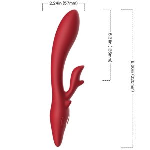 Armony Vibrators Elch-Vibrator met clitorisstimulator, gebogen, rood Armony Vibrators Elch-Vibrator met clitorisstimulator, gebogen, rood - Afbeelding 2
