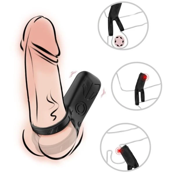 Armony FOR HIM Dubbele Ring Vibrator Zwart, medisch siliconen