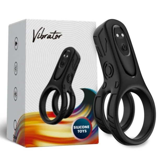 Armony FOR HIM Dubbele Ring Vibrator Zwart, medisch siliconen