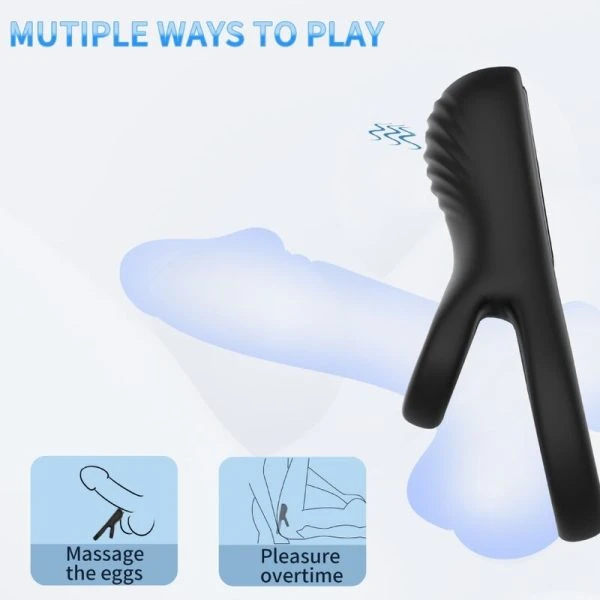 Armony FOR HIM Dubbele Ring Vibrator Zwart – Penisring met 9 Standen