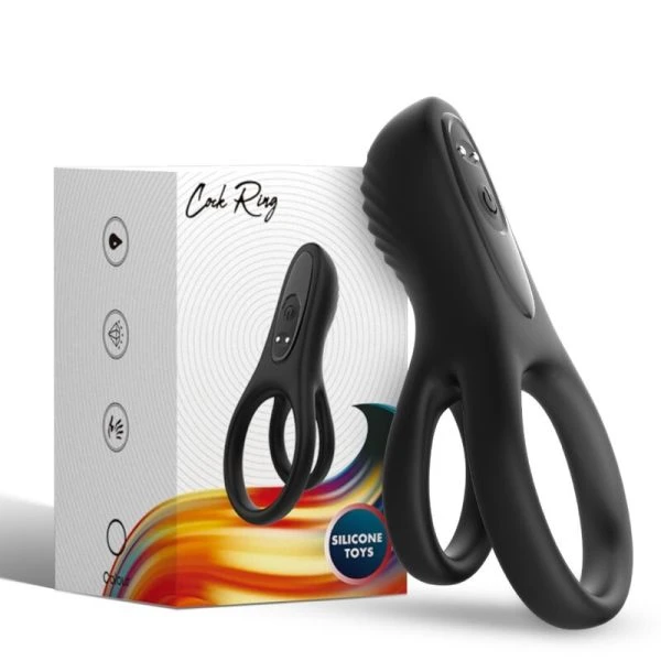 Armony FOR HIM Dubbele Ring Vibrator Zwart – Penisring met 9 Standen