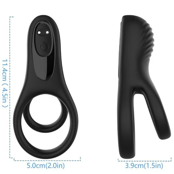 Armony FOR HIM Dubbele Ring Vibrator Zwart – Penisring met 9 Standen