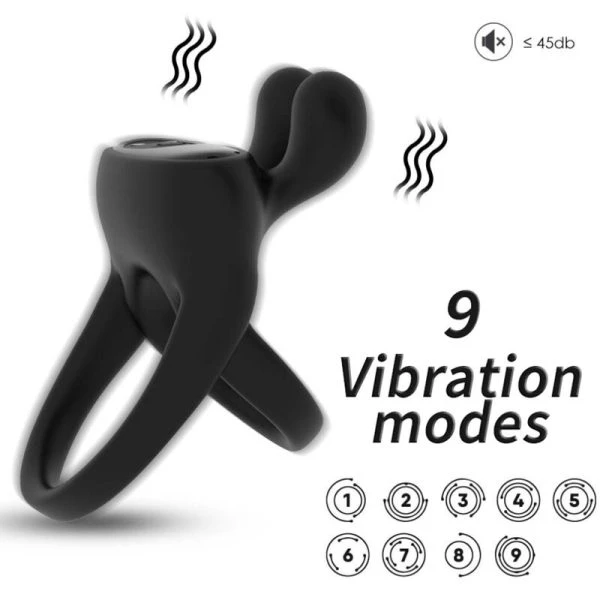img_163449_1a4a001afab9e547a91e4d7d77a574b5_1.jpg Armony FOR HIM Ringvibrator Konijn Zwart met 9 Modi
