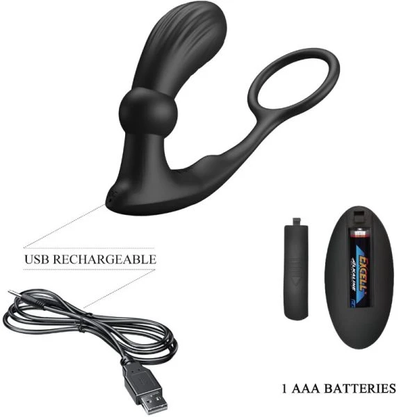 FOR HIM Pretty Love Warren Anal Ring with Vibrator and Remote Control black FOR HIM Pretty Love Warren Anal Ring with Vibrator and Remote Control black