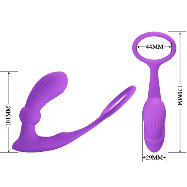 FOR HIM Pretty Love Warren Ring & Violett Anaalvibrator met Afstandsbediening