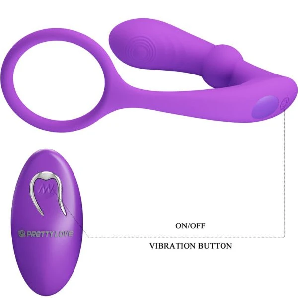 FOR HIM Pretty Love Warren Ring & Violett Anaalvibrator met Afstandsbediening