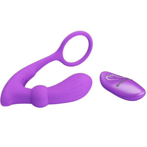 FOR HIM Pretty Love Warren Ring & Violett Anaalvibrator met Afstandsbediening
