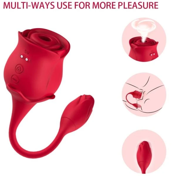 Armony Rosa Clitoriszuiger en Vibrator met 10 standen, rood
