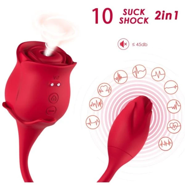 Armony Rosa Clitoriszuiger en Vibrator met 10 standen, rood