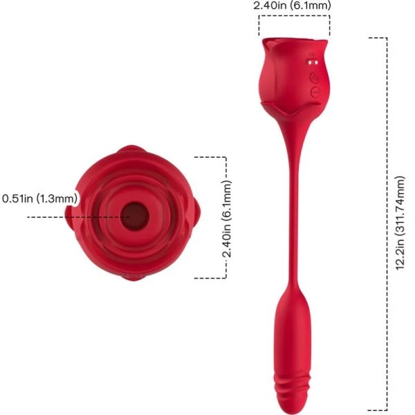 Armony Roseknigth Clitoriszuiger en vibrator in rozenvorm rood