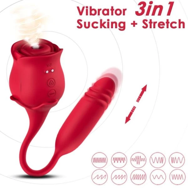 Armony Roseknigth Clitoriszuiger en vibrator in rozenvorm rood