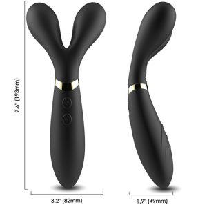 Armony Massagers Y-Wand Massager Tweekoppen Vibrator Zwart Armony Massagers Y-Wand Massager Tweekoppen Vibrator Zwart - Afbeelding 1