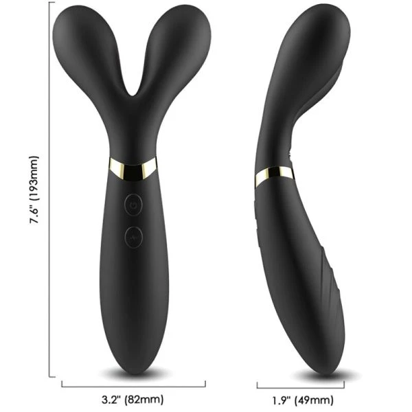 Armony Massagers Y-Wand Massager Tweekoppen Vibrator Zwart