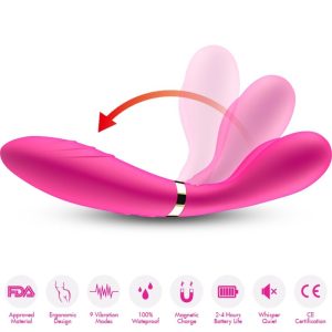 Armony Massagers Y-Wand Dubbelkop Vibrator Fuchsia Armony Massagers Y-Wand Dubbelkop Vibrator Fuchsia - Afbeelding 3