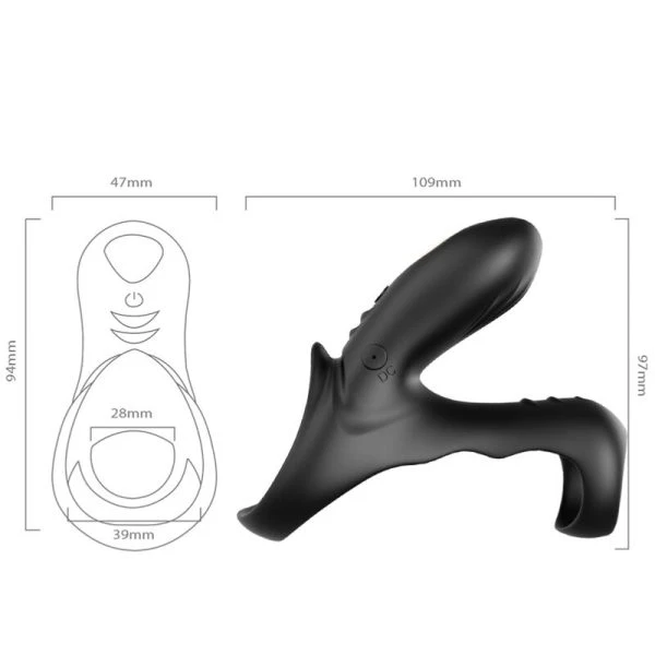 Armony FOR HIM Double Vibrator Ring Ranger for Couples, black