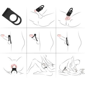 Armony FOR HIM Dubbele vibratorring voor paren Twins Zwart Armony FOR HIM Dubbele vibratorring voor paren Twins Zwart - Afbeelding 2