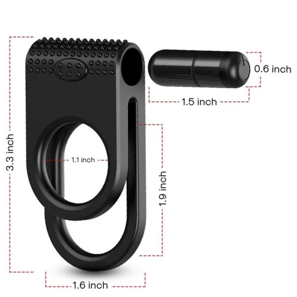 Armony FOR HIM Dubbele vibratorring voor paren Twins Zwart