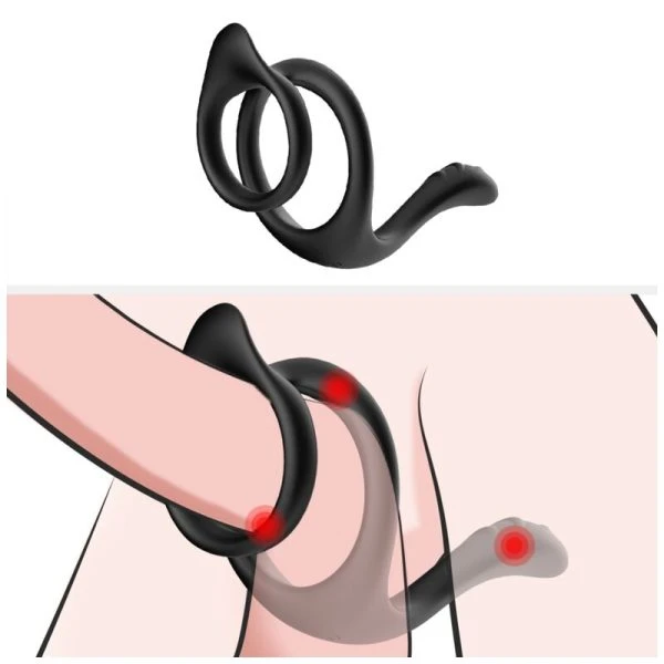 Armony FOR HIM Tail Dubbele Anaalring Penisring Zwart