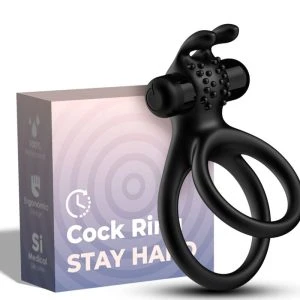 Armony FOR HIM Traveller Double Vibrator Ring for Couples Rabbit Black