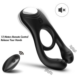 Armony for Him Veyron dubbele vibrator-penisring voor paren met afstandsbediening zwart Armony for Him Veyron dubbele vibrator-penisring voor paren met afstandsbediening zwart - Afbeelding 1