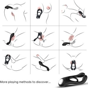 Armony FOR HIM Veyron Dual Vibrator Penis Ring for Couples, black Armony FOR HIM Veyron Dual Vibrator Penis Ring for Couples, black - Image 2