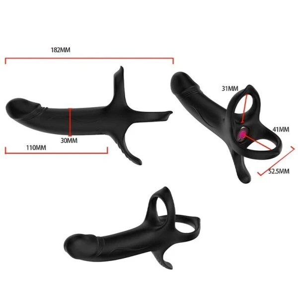Armony for Him Penisring met Dildo en Afstandsbediening, zwart Armony for Him Penisring met Dildo en Afstandsbediening, zwart