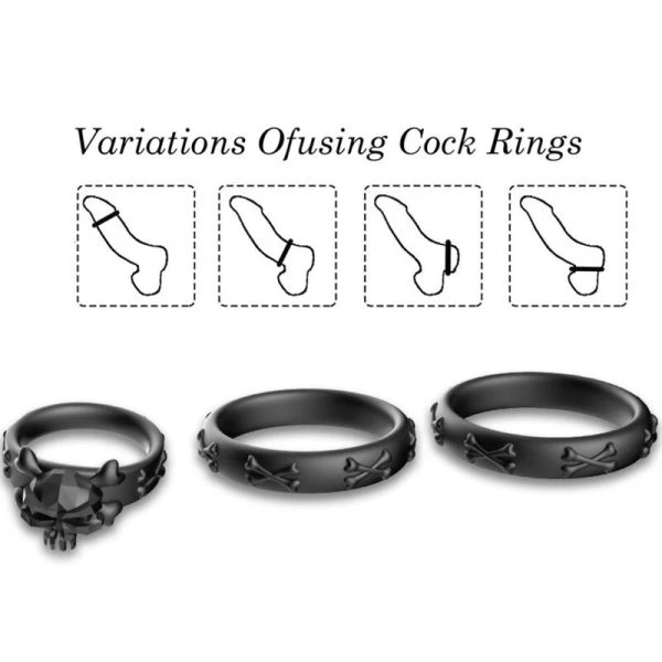 Armony FOR HIM Penisring-Set Calavera Silikon Schwarz