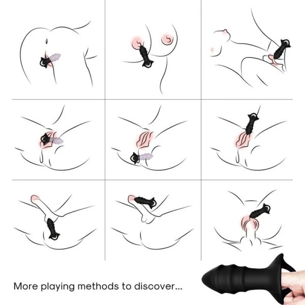 Armony Anal Kylin Fingervibrator & Analplug met Afstandsbediening Zwart