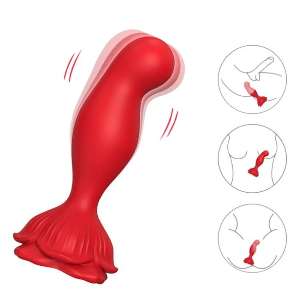Armony Anal Vibrator with Anal Plug in Rose Shape, Red Armony Anal Vibrator with Anal Plug in Rose Shape, Red