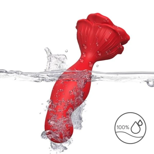 Armony Anal Vibrator with Anal Plug in Rose Shape, Red Armony Anal Vibrator with Anal Plug in Rose Shape, Red