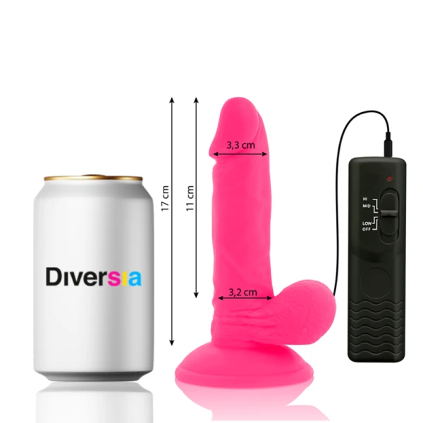 Diversia Flexibele Vibrator-Dildo 17 cm met afstandsbediening, roze