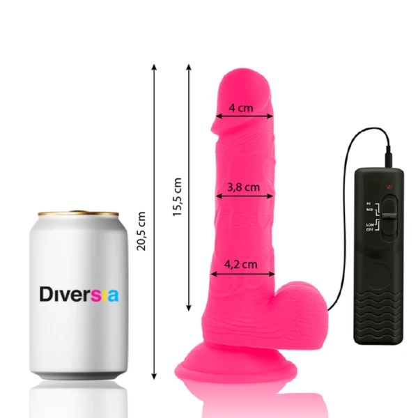 Diversia Flexibele Vibrerende Dildo met Afstandsbediening 20,5 cm roze