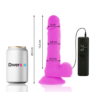 Diversia Flexibele Vibrator-dildo met Afstandsbediening Paars 20,5 cm Diversia Flexibele Vibrator-dildo met Afstandsbediening Paars 20,5 cm - Afbeelding 2